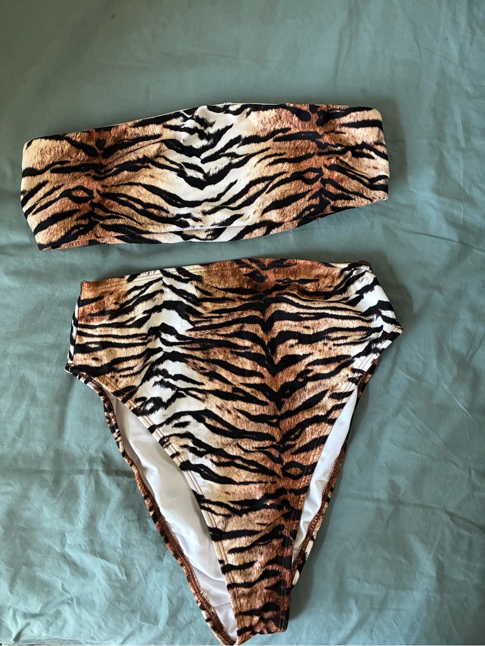 ASOS Brown & Black Tiger Stripe Bikini Set
